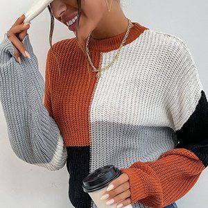 Color Block Chunky Sweater